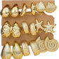 12 Pairs Chunky Gold Hoop Earrings for Women Trendy, Gold Plated Lightweight Hypoallergenic Stack, Thick Open Twisted Huggie Hoops Earring Set