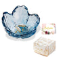 Purple Flower Jewelry Dish Glass Ring Holder Dish Jewelry Tray Cute Vanity Organizer Aesthetic Nightstand Bathroom Room Decor Trinket Dish Mothers Day Friendship Christmas Birthday Gifts for Women