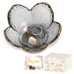 Purple Flower Jewelry Dish Glass Ring Holder Dish Jewelry Tray Cute Vanity Organizer Aesthetic Nightstand Bathroom Room Decor Trinket Dish Mothers Day Friendship Christmas Birthday Gifts for Women