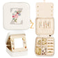 Enthralite Travel Jewelry Box for Girls: Traveling Ring Case Gift for Women - Mini Organizer for Necklaces Earrings White A