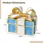 Small Jewelry Gift Box for Necklace, Earrings, Bracelet, Women Gifts, Alloy Bowknot Design, Blue and White Grid Pattern, Metallic Luster, Exquisite Enamel Craft, Inner Pad Protection