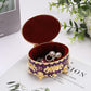 Hipiwe Vintage Metal Jewelry Box - Oval Trinket Organizer Ring Box Case with Rose Pattern Jewelry Storage Box for Ring Earrings Necklace, Gift for Women