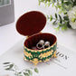 Hipiwe Vintage Metal Jewelry Box - Oval Trinket Organizer Ring Box Case with Rose Pattern Jewelry Storage Box for Ring Earrings Necklace, Gift for Women