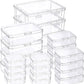 24 Packs Small Clear Plastic Beads Storage Containers Box with Hinged Lid for Storage of Small Items, Crafts, Jewelry, Hardware(1.37 x 1.37 x 0.7 Inches)