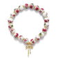 Beads Bow Charm Bracelet for Women Flower Vintage Bracelet Handmade Stretch Beaded Dainty Romantic Jewelry Gifts