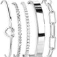 Gokeey Gold Bracelets Set for Women Non Tarnish, Waterproof 14K Gold Plated Sterling Silver Chunky Cuff Bracelet Stackable Gold Bangles Bracelet for Women Trendy Fashion Accessories Tie Knot Cuban Rope Paperclip Beaded Bracelet Stack Jewelry Mothers Day G
