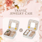 Enthralite Travel Jewelry Box for Girls: Traveling Ring Case Gift for Women - Mini Organizer for Necklaces Earrings White A