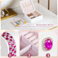 Homde Mothers Day Gifts Women Small Jewelry Box: Travel Case for Ring Earring Necklace - Birthday & Return Gift (Pink)