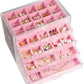 GUOER 5 Drawers Clear Jewelry Box for Women and Girls, Acrylic Earring Holder Organizer Ring Holder Display Storage, Mother's Day Warm White