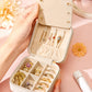 Enthralite Travel Jewelry Box for Girls: Traveling Ring Case Gift for Women - Mini Organizer for Necklaces Earrings White A