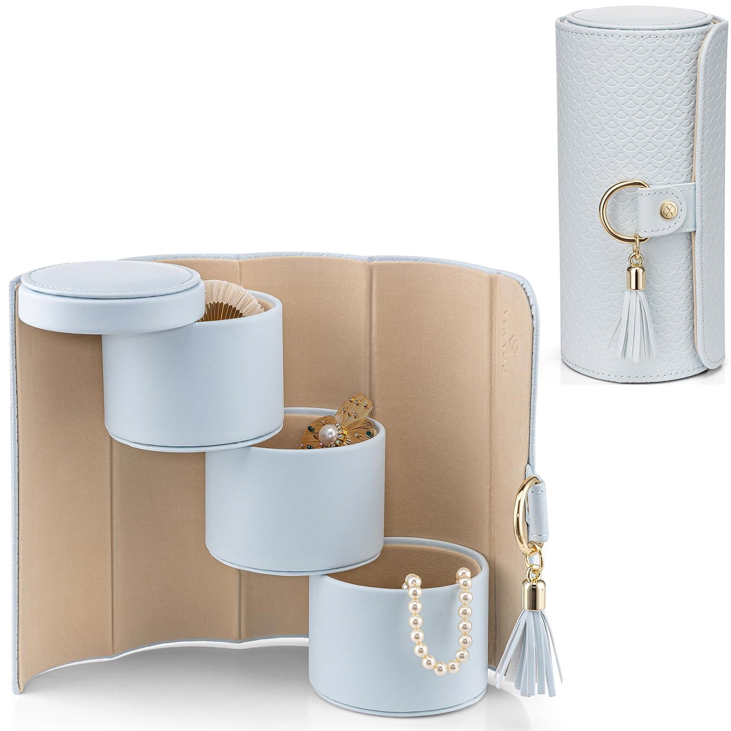 VLANDO Viaggio Mothers Day Gifts Her - Small Jewelry Case Box - Travel Essential Accessories for Women, Travelers, Couples, Mom, Friends, Bridesmaid
