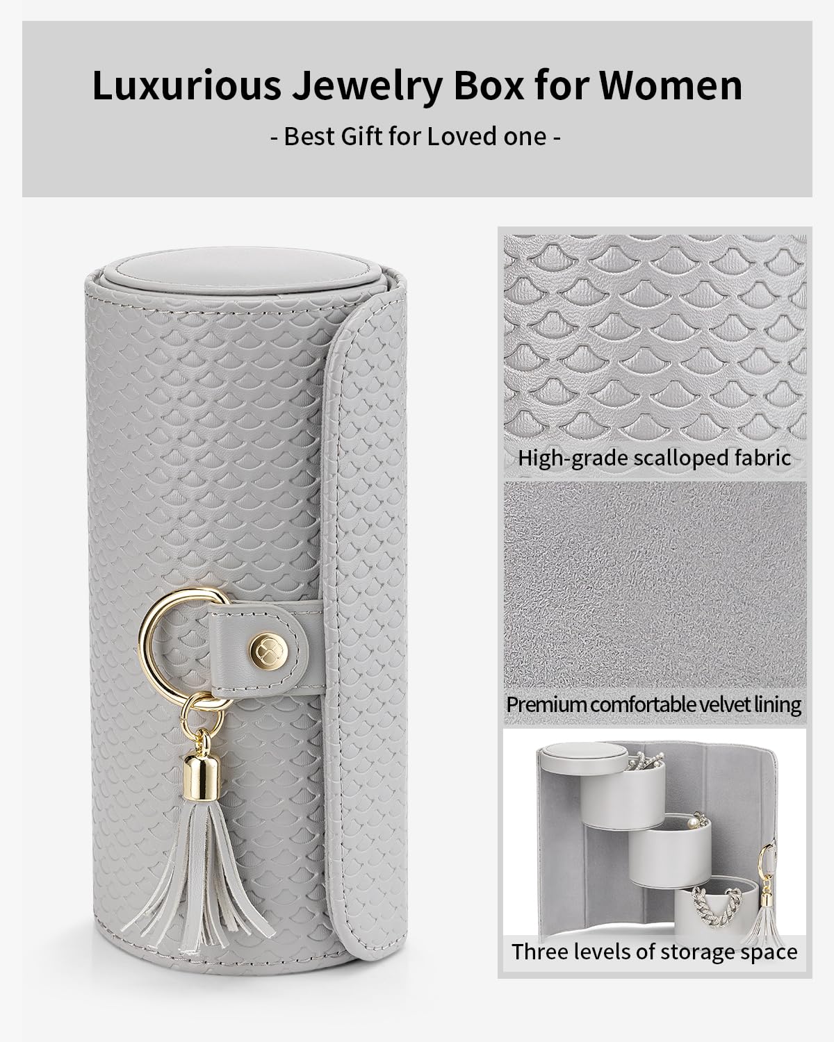 VLANDO Viaggio Mothers Day Gifts Her - Small Jewelry Case Box - Travel Essential Accessories for Women, Travelers, Couples, Mom, Friends, Bridesmaid