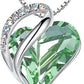 Leafael Mothers Day Gift Necklaces for Women, Infinity Love Birthstone Heart Crystal Pendant, Birthday Anniversary Jewelry for Wife, Mom, and Her, Silver Plated, 18" + 2" Adjustable Chain