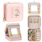 Enthralite Travel Jewelry Box for Girls: Traveling Ring Case Gift for Women - Mini Organizer for Necklaces Earrings White A