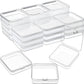 24 Packs Small Clear Plastic Beads Storage Containers Box with Hinged Lid for Storage of Small Items, Crafts, Jewelry, Hardware(1.37 x 1.37 x 0.7 Inches)