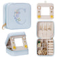 Enthralite Travel Jewelry Box for Girls: Traveling Ring Case Gift for Women - Mini Organizer for Necklaces Earrings White A