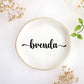 JoycuFF Initial A Ceramic Jewelry Tray, Bridesmaid Bride Gifts, Engagement Birthday Best Friend Mom Grandma Sister Gifts for Women, Trinket Dish for Rings Earrings Necklaces Bracelets Keys