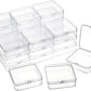 24 Packs Small Clear Plastic Beads Storage Containers Box with Hinged Lid for Storage of Small Items, Crafts, Jewelry, Hardware(1.37 x 1.37 x 0.7 Inches)