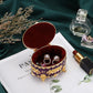 Hipiwe Vintage Metal Jewelry Box - Oval Trinket Organizer Ring Box Case with Rose Pattern Jewelry Storage Box for Ring Earrings Necklace, Gift for Women