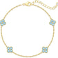 Birthstone Gold Clover Bracelet Dainty 14K Gold Plated Cute Friendship Stackable Bracelets for Women No Tarnish Trendy Charm Best Friend Bracelet Stack for Birthday Jewelry