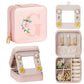 Enthralite Travel Jewelry Box for Girls: Traveling Ring Case Gift for Women - Mini Organizer for Necklaces Earrings White A