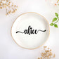 JoycuFF Initial A Ceramic Jewelry Tray, Bridesmaid Bride Gifts, Engagement Birthday Best Friend Mom Grandma Sister Gifts for Women, Trinket Dish for Rings Earrings Necklaces Bracelets Keys