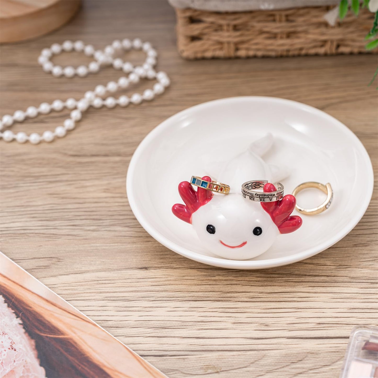 Cute Turtle Ring Holder Dish, Ceramic Jewelry Holder Preppy Room Decor, Turtle Gifts for Women Birthday Christmas Wedding
