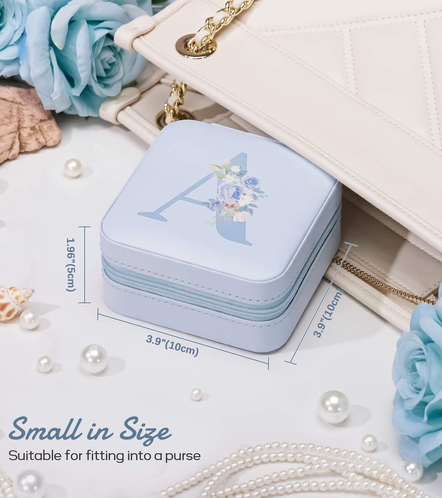 Enthralite Travel Jewelry Box for Girls: Traveling Ring Case Gift for Women - Mini Organizer for Necklaces Earrings White A