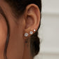 6 Pairs Stud Earrings Set, Hypoallergenic Cubic Zirconia 316L Earrings Stainless Steel CZ Earrings 3-8mm (Steel color)