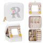Enthralite Travel Jewelry Box for Girls: Traveling Ring Case Gift for Women - Mini Organizer for Necklaces Earrings White A