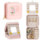 Enthralite Travel Jewelry Box for Girls: Traveling Ring Case Gift for Women - Mini Organizer for Necklaces Earrings White A