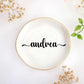 JoycuFF Initial A Ceramic Jewelry Tray, Bridesmaid Bride Gifts, Engagement Birthday Best Friend Mom Grandma Sister Gifts for Women, Trinket Dish for Rings Earrings Necklaces Bracelets Keys