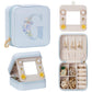 Enthralite Travel Jewelry Box for Girls: Traveling Ring Case Gift for Women - Mini Organizer for Necklaces Earrings White A