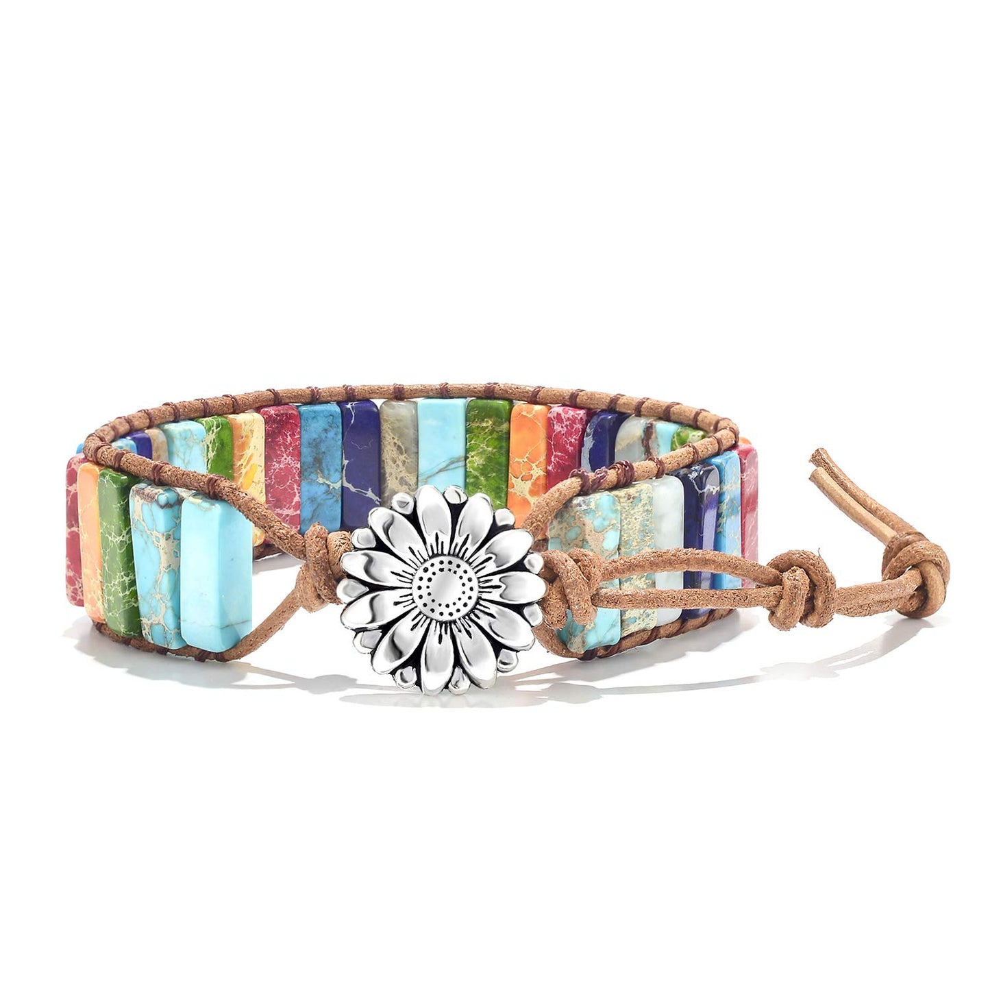 sedmart 7 Chakra Bracelets for Women with Real Stones Leather Wrap Healing Bead Bracelet Women Men Boho Friendship Jewelry