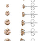 6 Pairs Stud Earrings Set, Hypoallergenic Cubic Zirconia 316L Earrings Stainless Steel CZ Earrings 3-8mm (Steel color)