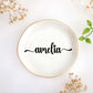 JoycuFF Initial A Ceramic Jewelry Tray, Bridesmaid Bride Gifts, Engagement Birthday Best Friend Mom Grandma Sister Gifts for Women, Trinket Dish for Rings Earrings Necklaces Bracelets Keys
