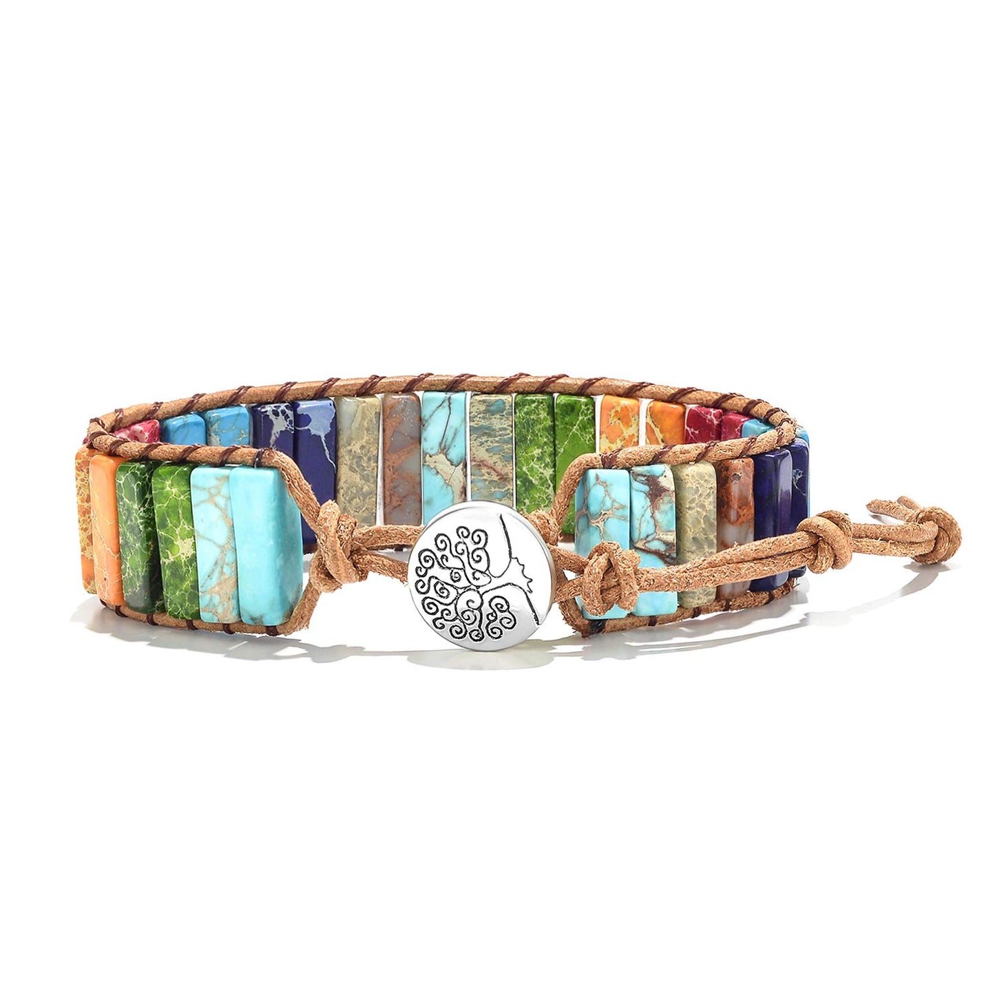 sedmart 7 Chakra Bracelets for Women with Real Stones Leather Wrap Healing Bead Bracelet Women Men Boho Friendship Jewelry