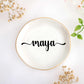 JoycuFF Initial A Ceramic Jewelry Tray, Bridesmaid Bride Gifts, Engagement Birthday Best Friend Mom Grandma Sister Gifts for Women, Trinket Dish for Rings Earrings Necklaces Bracelets Keys