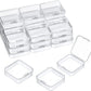24 Packs Small Clear Plastic Beads Storage Containers Box with Hinged Lid for Storage of Small Items, Crafts, Jewelry, Hardware(1.37 x 1.37 x 0.7 Inches)
