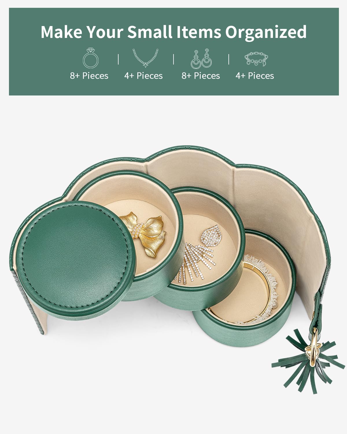 VLANDO Viaggio Mothers Day Gifts Her - Small Jewelry Case Box - Travel Essential Accessories for Women, Travelers, Couples, Mom, Friends, Bridesmaid