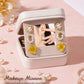 Enthralite Travel Jewelry Box for Girls: Traveling Ring Case Gift for Women - Mini Organizer for Necklaces Earrings White A