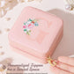 Enthralite Travel Jewelry Box for Girls: Traveling Ring Case Gift for Women - Mini Organizer for Necklaces Earrings White A