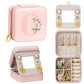 Enthralite Travel Jewelry Box for Girls: Traveling Ring Case Gift for Women - Mini Organizer for Necklaces Earrings White A