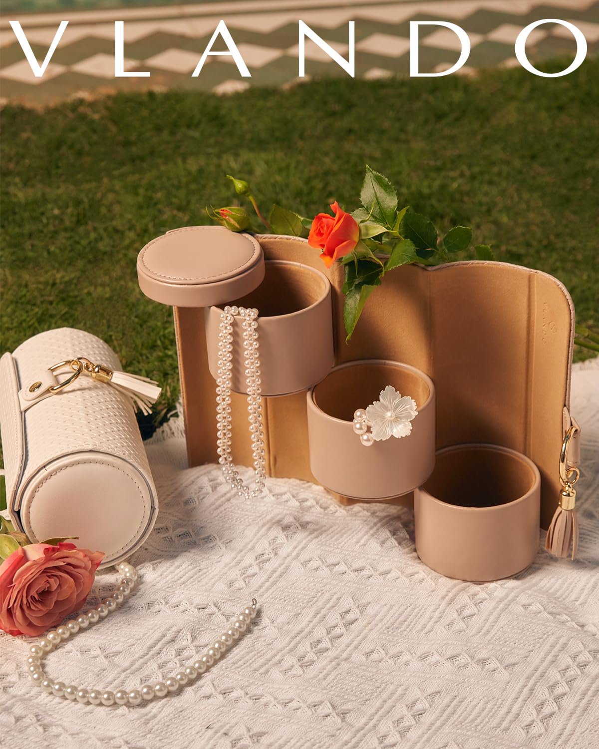 VLANDO Viaggio Mothers Day Gifts Her - Small Jewelry Case Box - Travel Essential Accessories for Women, Travelers, Couples, Mom, Friends, Bridesmaid