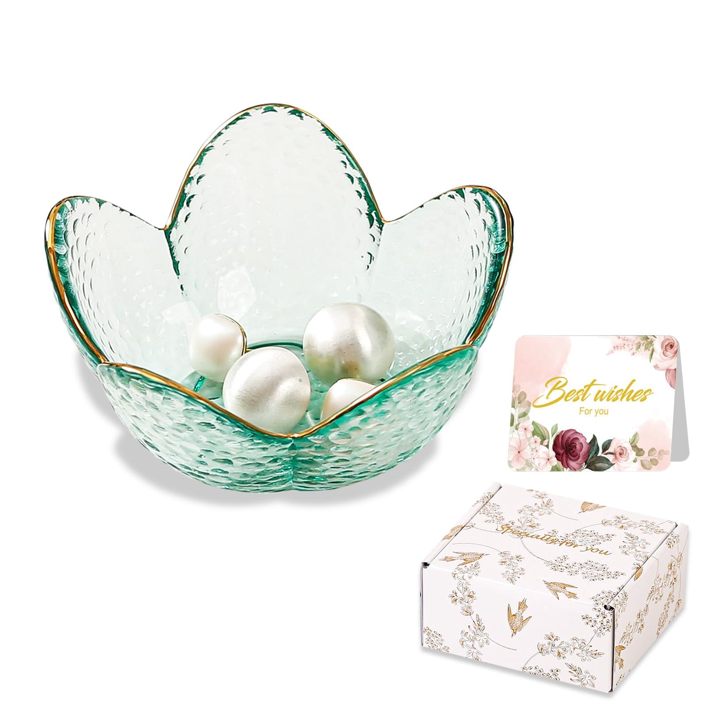 Purple Flower Jewelry Dish Glass Ring Holder Dish Jewelry Tray Cute Vanity Organizer Aesthetic Nightstand Bathroom Room Decor Trinket Dish Mothers Day Friendship Christmas Birthday Gifts for Women