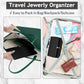 MATEIN Black Travel Jewelry Organizer, Vegan Leather Big Jewelry Rolls for Travel with Clear Pockets, Tangle-Free Necklace Holder for Daily Jewels Earrings Rings Bracelets, Valentine Gifts for Women