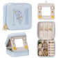 Enthralite Travel Jewelry Box for Girls: Traveling Ring Case Gift for Women - Mini Organizer for Necklaces Earrings White A