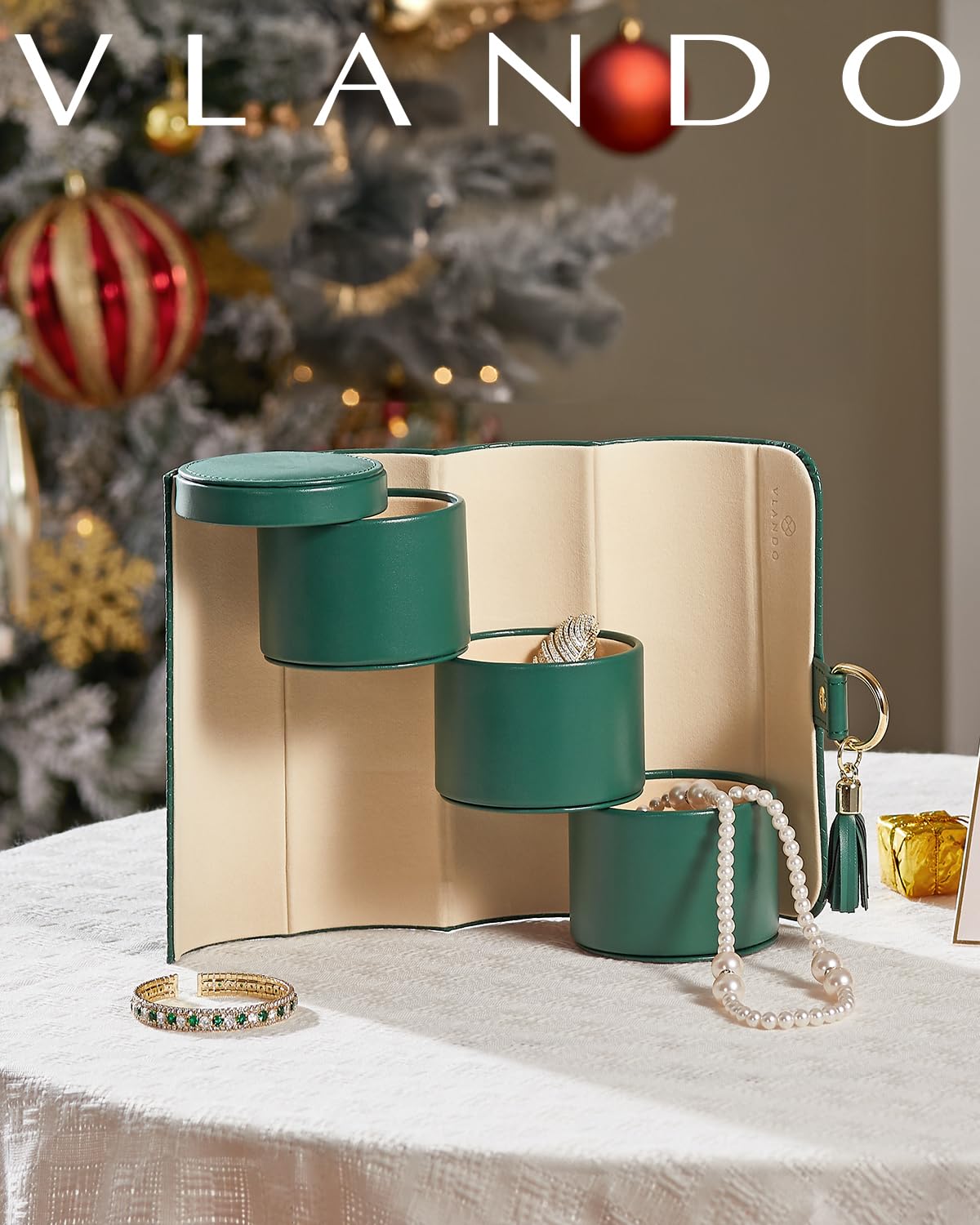 VLANDO Viaggio Mothers Day Gifts Her - Small Jewelry Case Box - Travel Essential Accessories for Women, Travelers, Couples, Mom, Friends, Bridesmaid