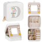 Enthralite Travel Jewelry Box for Girls: Traveling Ring Case Gift for Women - Mini Organizer for Necklaces Earrings White A