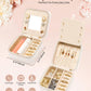 Enthralite Travel Jewelry Box for Girls: Traveling Ring Case Gift for Women - Mini Organizer for Necklaces Earrings White A